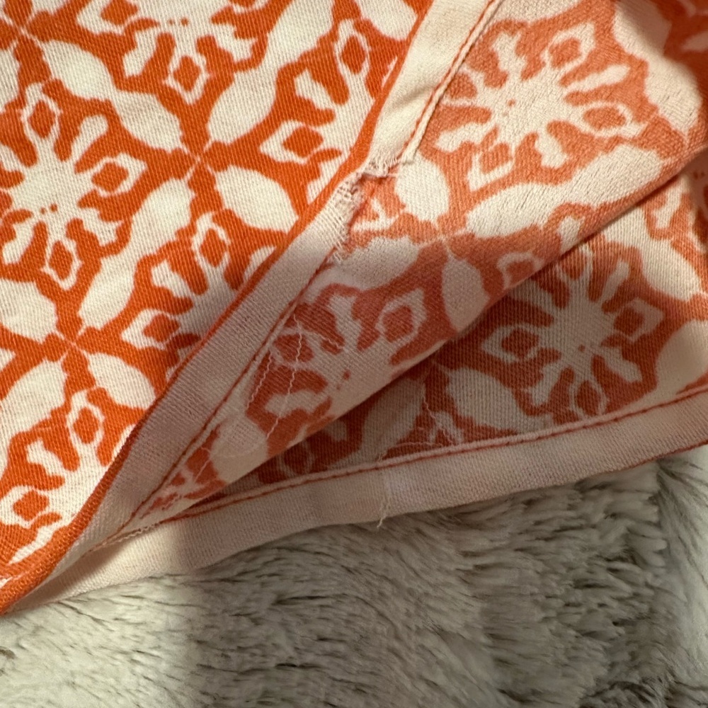 Japna Orange and White Patterned Stretch Wide-Leg Pants - Picture 2 of 7